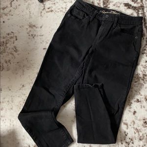 Black denim high waist skinny jeans